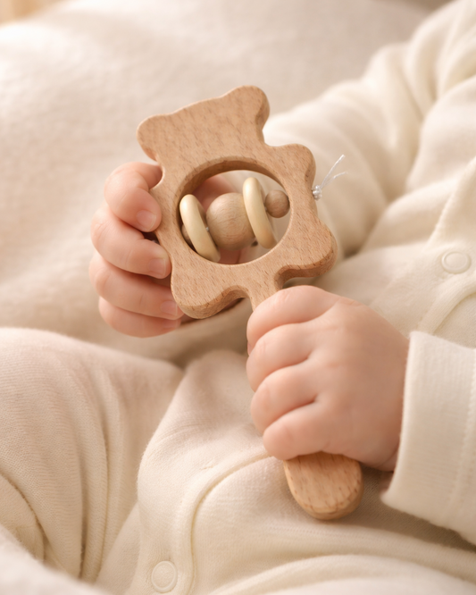 Sonajero osito madera