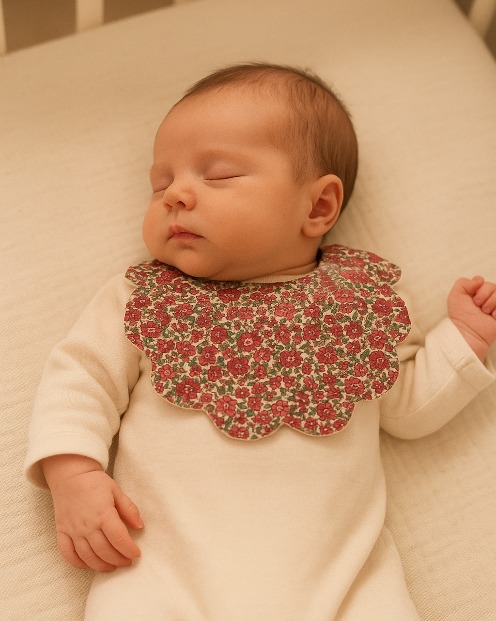 Baberos flor burdeos - pack 2