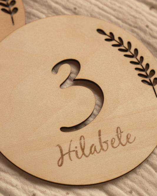 Placas meses bebé troquelado